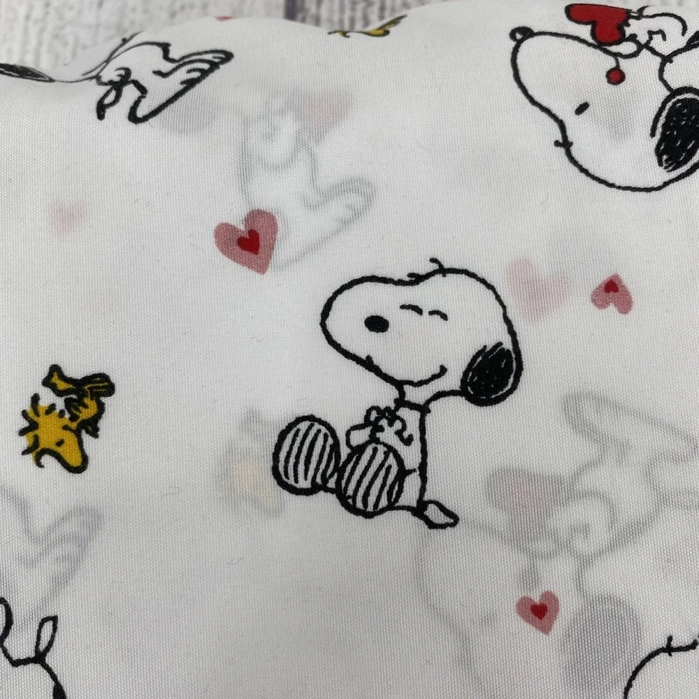 Peanuts Snoopy Sheet Set FULL White Woodstock Hearts Love Valentines Berkshire